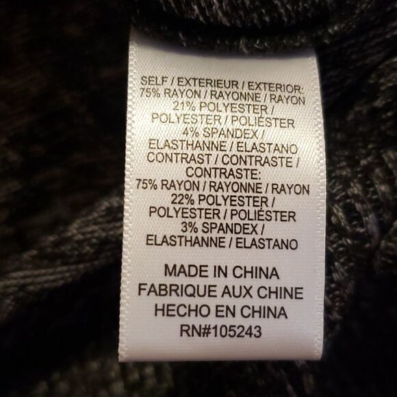 Bobeau Womens Long‎ Sleeve Heathered Tunic Top Raven Black Mix Size XS NWOT - Picture 4 of 4